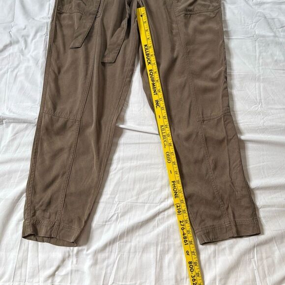 Sundance brown paper bag waist women’s pants size 12 tie comfy casual minimalist - Picture 7 of 8